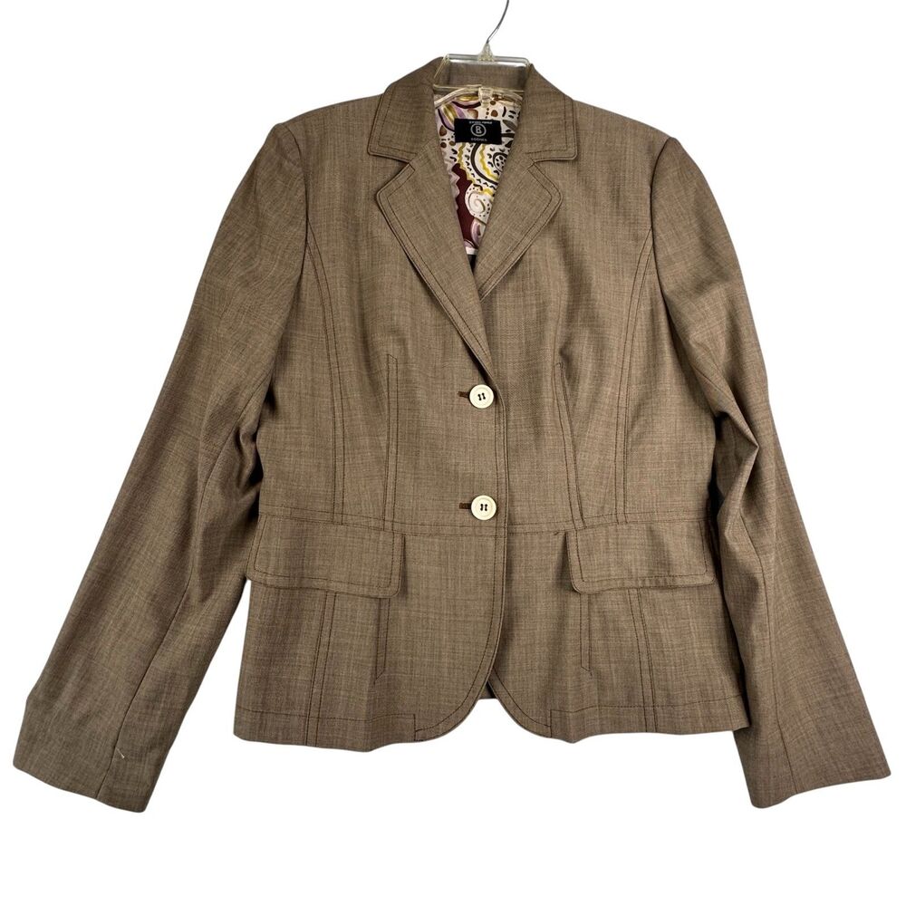 Bogner Women's Brown 100% Virgen Wool Blazer Size 10